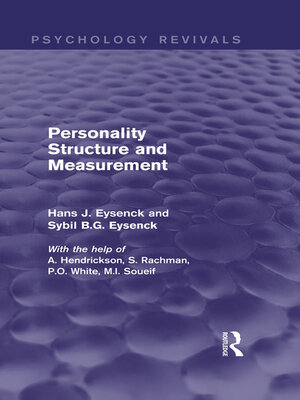 cover image of Personality Structure and Measurement